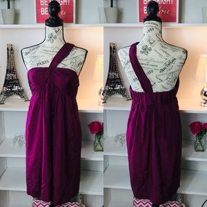 BCBG MaxAzria Burgundy, Uni-Shoulder Dress